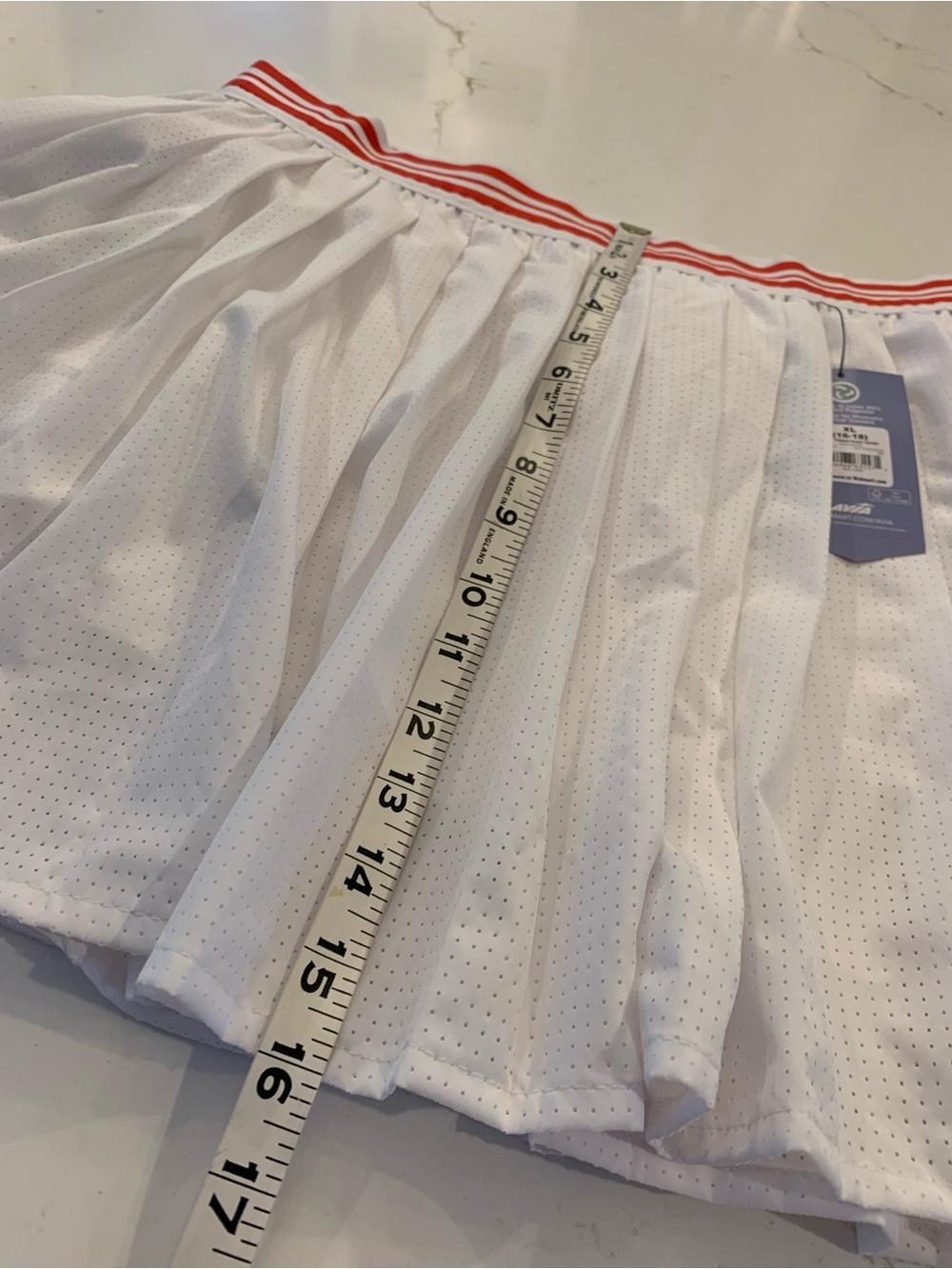 Avia Pleated Tennis Skirt Red / White Under Shorts, Hidden Pocket Size XL NEW. - Picture 2 of 10